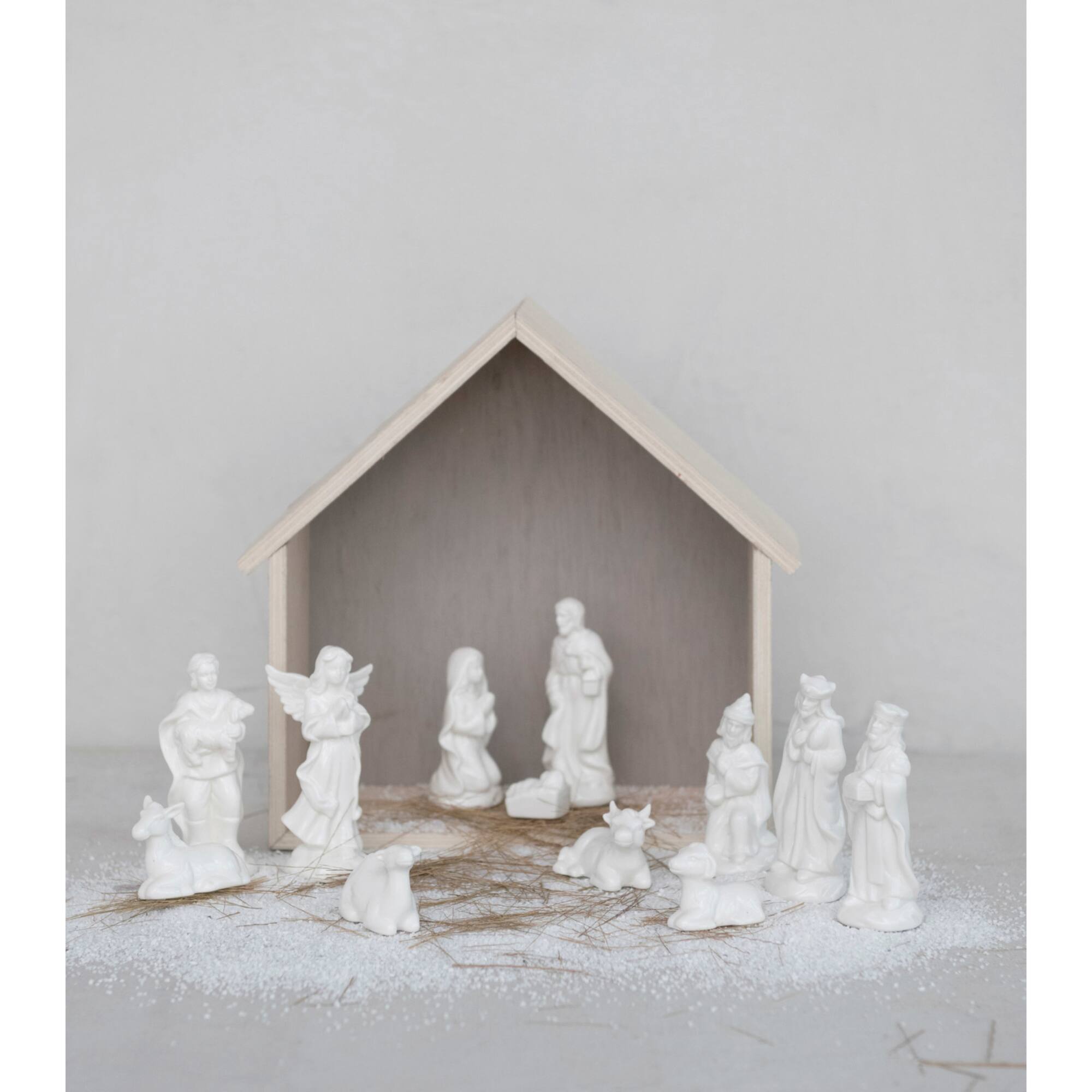Hello Honey® 10.75" Natural Wood Crèche
